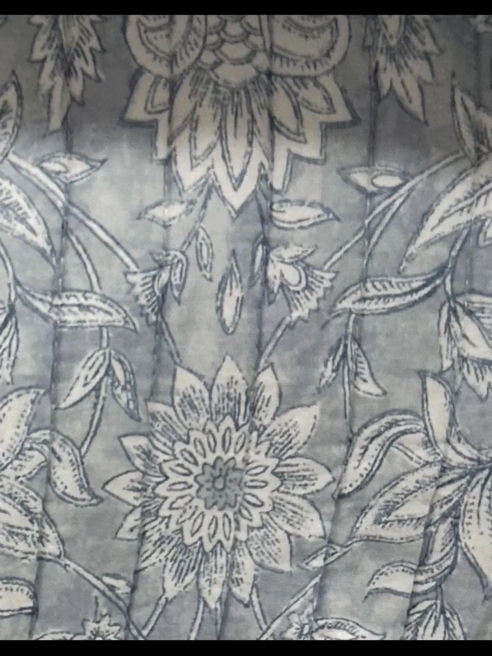 Rachel Zoe Blue and White King Cotton Floral Reversible Quilt Set 106”x92”